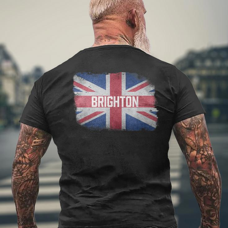 Brighton United Kingdom British Flag Vintage Uk Souvenir Men's T-shirt Back Print Gifts for Old Men