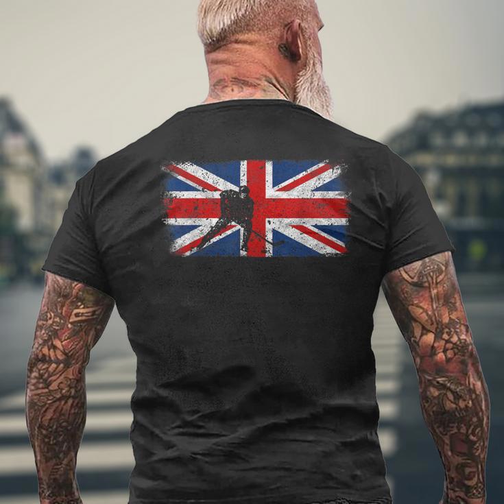 British Flag Ice Hockey Vintage Union Jack Men's T-shirt Back Print Gifts for Old Men