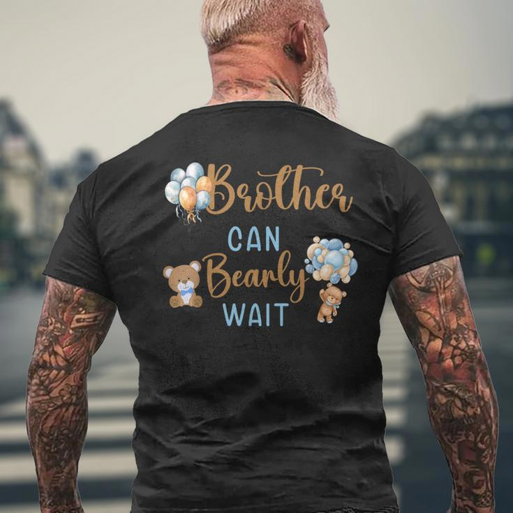 Brother Can Bearly Wait Gender Neutral Baby Shower Matching Men's T-shirt Back Print Gifts for Old Men