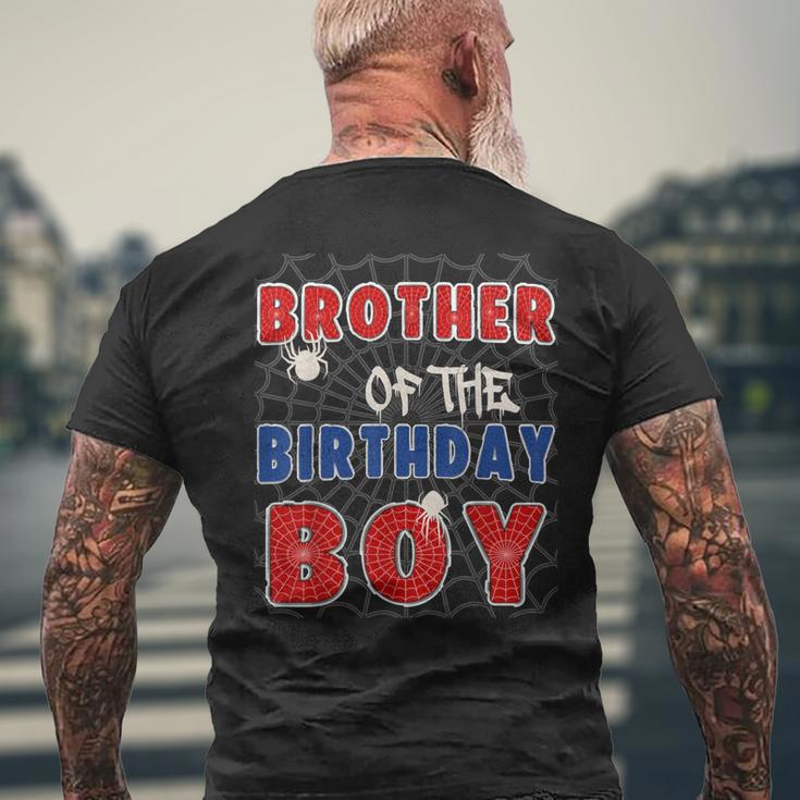 Brother Of The Birthday Boy Costume Spider Web Birthday Men's T-shirt Back Print Gifts for Old Men