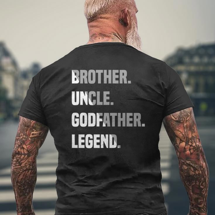 Brother Uncle Godfather Legend Matching Family Mens Back Print T-shirt Gifts for Old Men