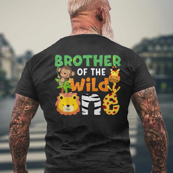 Brother Of The Wild One Zoo Theme Bday Safari Jungle Animals Men's T-shirt Back Print Gifts for Old Men