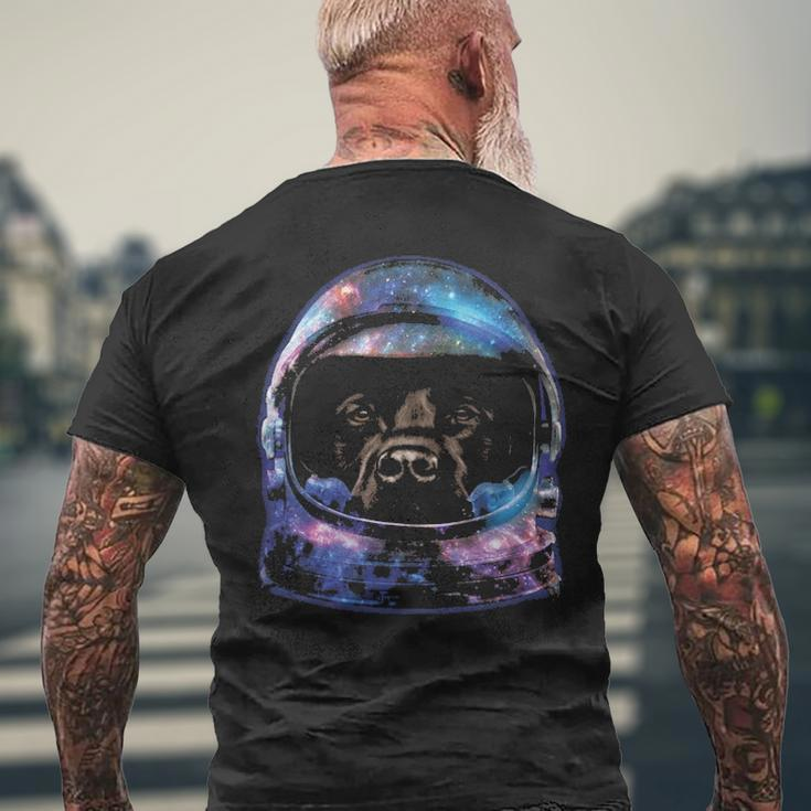 Brown Labrador In Space Galaxy Astronaut Helmet Dog Men's T-shirt Back Print Gifts for Old Men