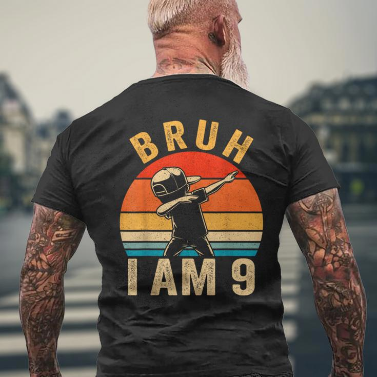 Bruh It's My 9Th Birthday Dabbing I'm 9 Year Old Birthday Men's T-shirt Back Print Gifts for Old Men