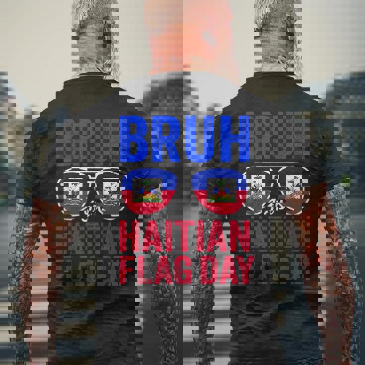 Bruh It's Haitian Flag Day Haiti Flag Boys Toddler Men's T-shirt Back Print Gifts for Old Men