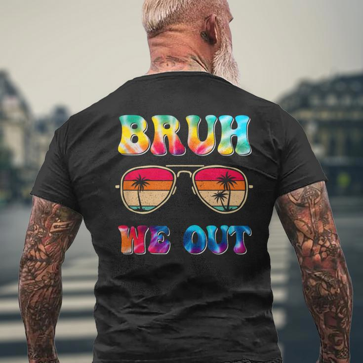 Bruh We Out Teachers Happy Last Day Of School Retro Vintage Men's T-shirt Back Print Gifts for Old Men