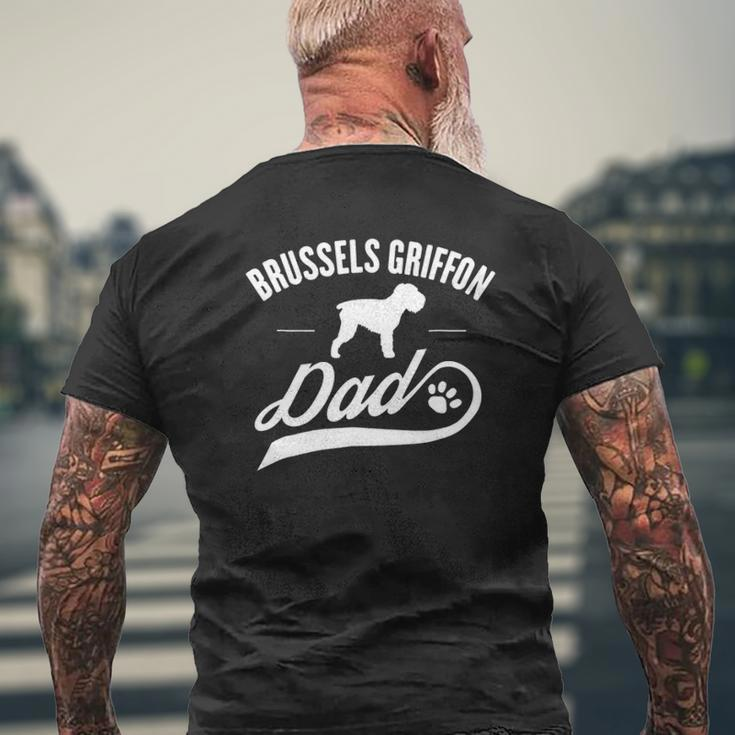 Brussels Griffon Dog Dad Dog Owner Lover Mens Back Print T-shirt Gifts for Old Men