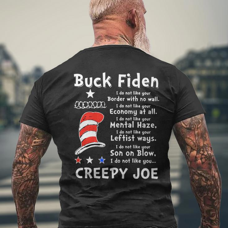 Buck Fiden I Do Not Like Your Border With No Wall Us Flag Men's T-shirt Back Print Gifts for Old Men