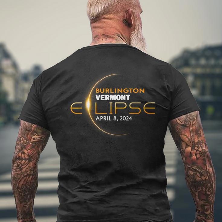 Burlington Vermont Total Solar Eclipse 2024 Men's T-shirt Back Print Gifts for Old Men