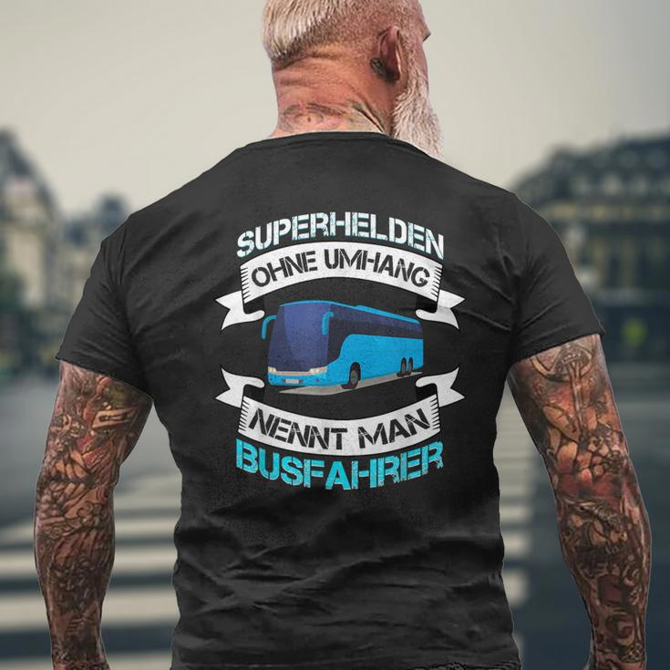 Bus Superhelden Ohne Umhang Nennt Man Busfahrer Black T-Shirt mit Rückendruck Geschenke für alte Männer