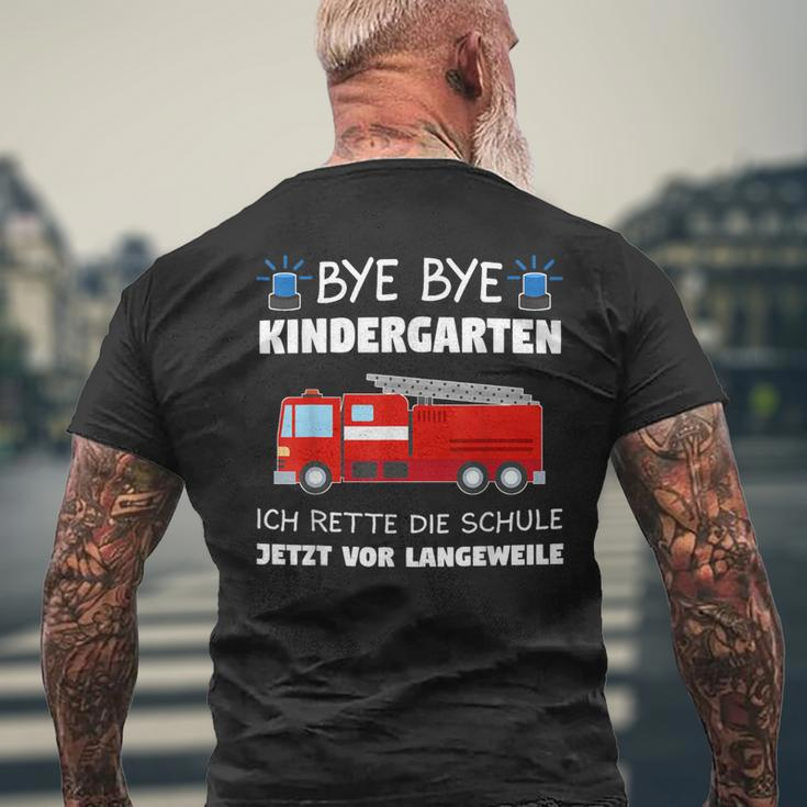 Bye Bye Kindergarten School Child Fire Brigade School T-Shirt mit Rückendruck Geschenke für alte Männer