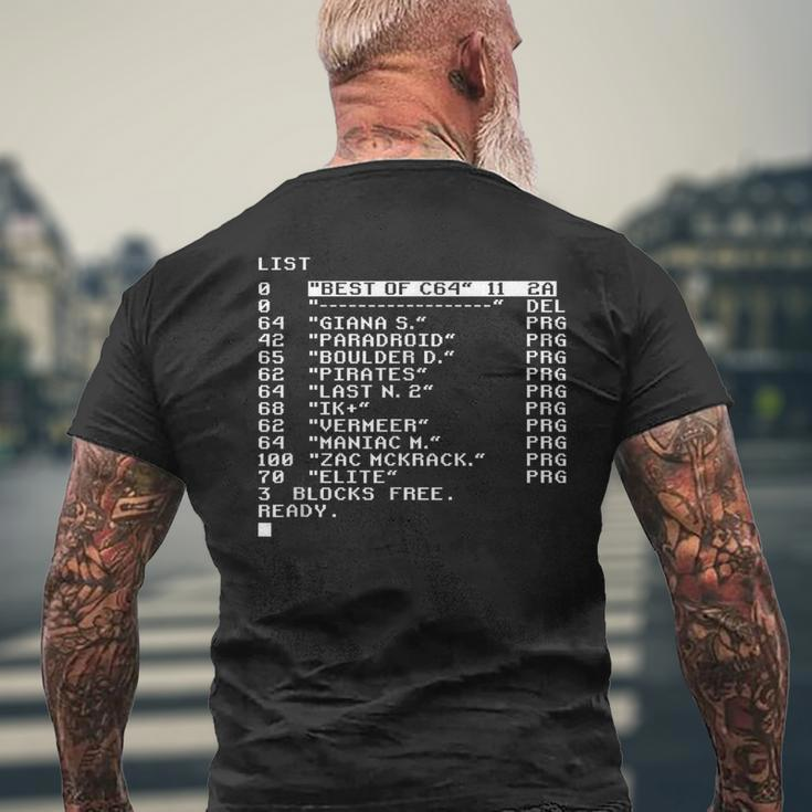 C64 Games Retro Gaming Console Video Games Nerd T-Shirt mit Rückendruck Geschenke für alte Männer