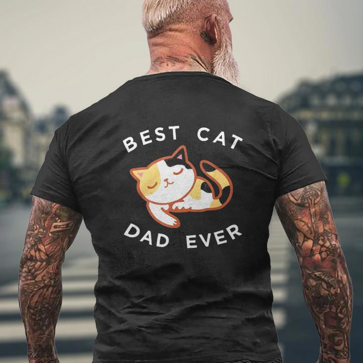 Calico Cat Dad Best Kitty Father Ever Mens Back Print T-shirt Gifts for Old Men