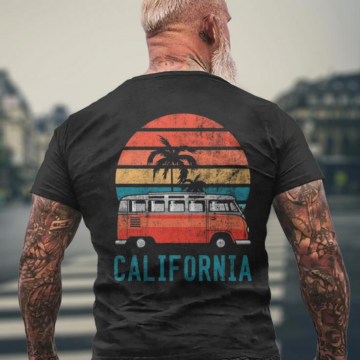 California Retro Surf Bus Vintage Van Surfer & Sufing Men's T-shirt Back Print Gifts for Old Men