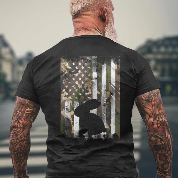 Camo American Flag Easter Bunny Rabbit Vintage Patriotic Men's T-shirt Back Print Gifts for Old Men