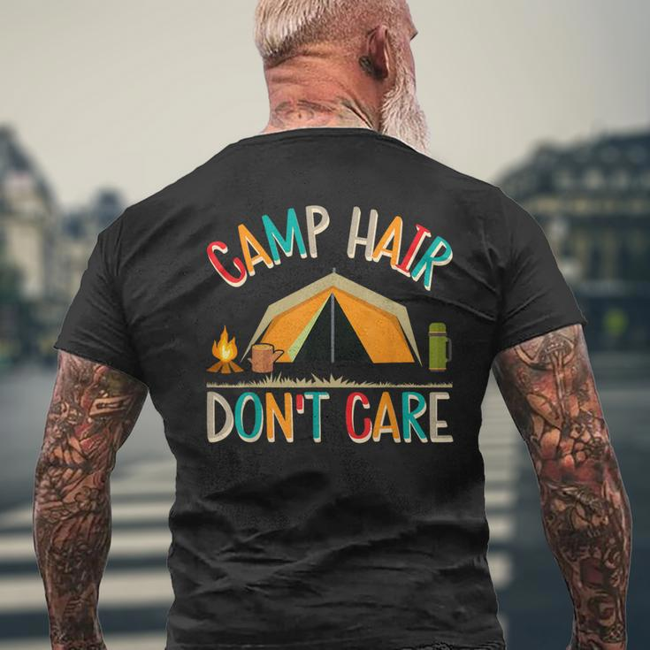 Camp Hair Don't Care Camping Outdoor Camper Wandern T-Shirt mit Rückendruck Geschenke für alte Männer