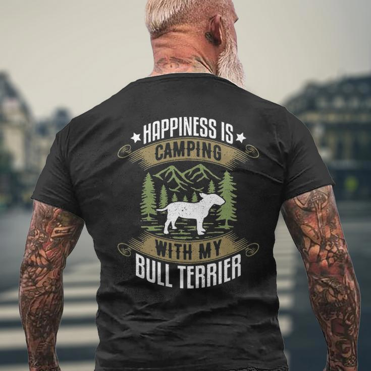 Camping With Bull Terrier Camp Lover Camping And Dogs Men's T-shirt Back Print Gifts for Old Men