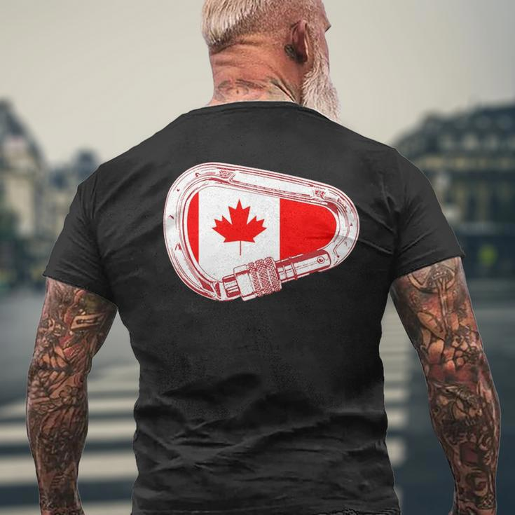 Canada Flag Climbing Carabiner Men's T-shirt Back Print Gifts for Old Men