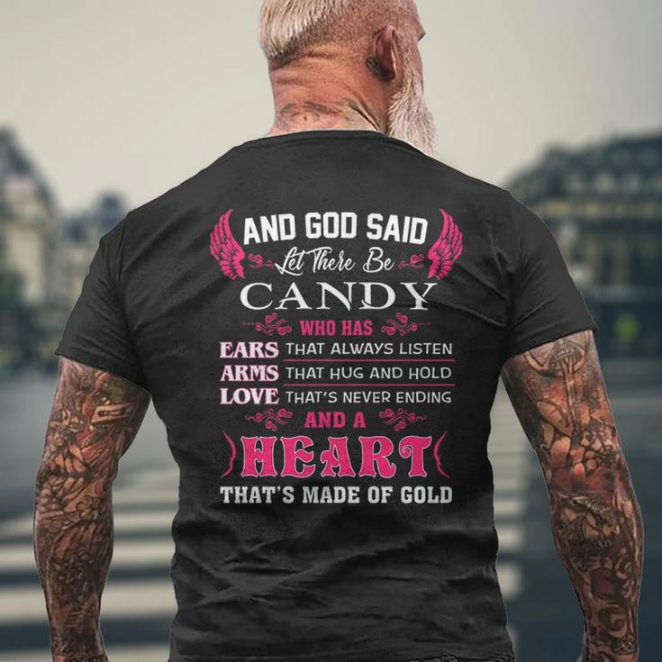 Candy Name And God Said Let There Be Candy Mens Back Print T-shirt Gifts for Old Men