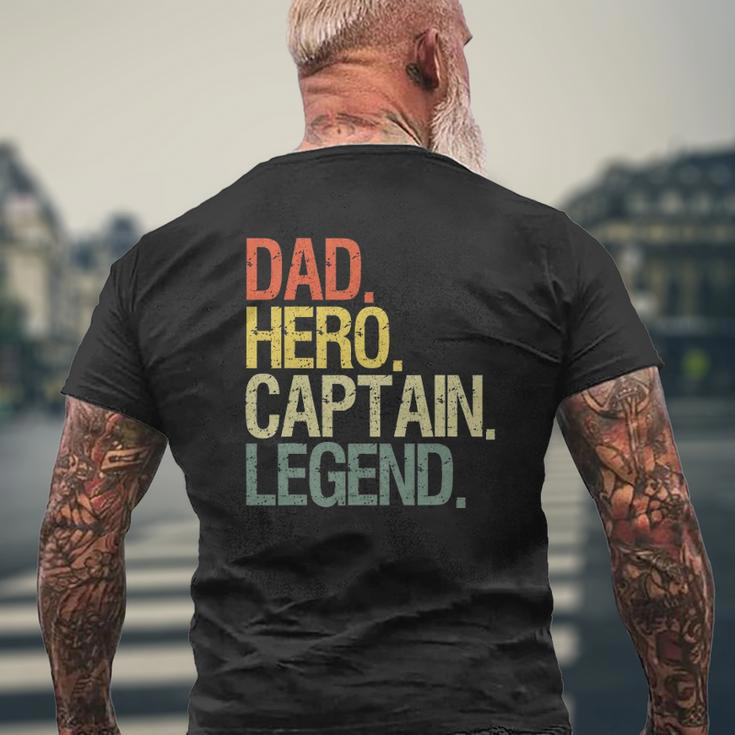 Captain Dad Boat Dad Hero Captain Legend Mens Back Print T-shirt Gifts for Old Men