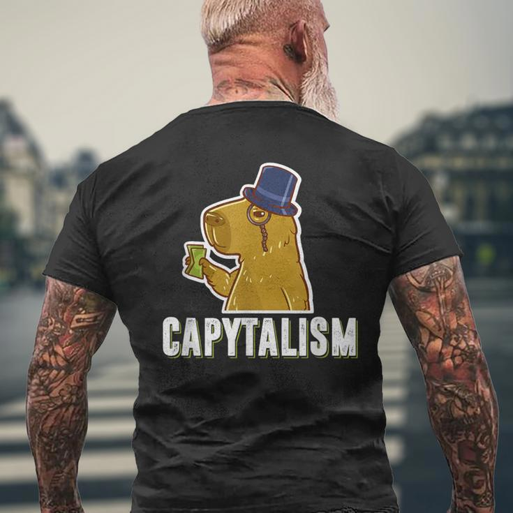 Capybara Capytalism Capitalism Capybara Men's T-shirt Back Print Gifts for Old Men