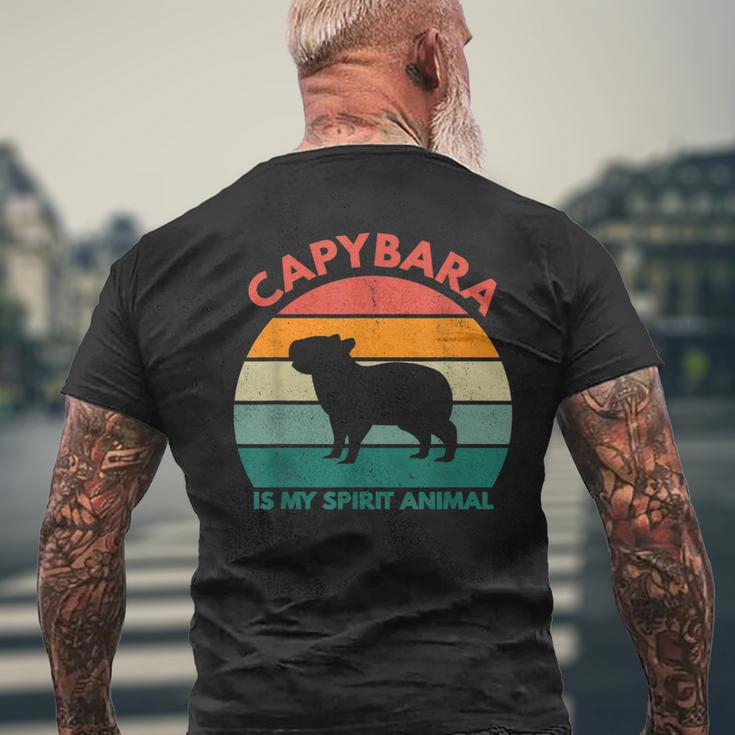 Capybara Is My Spirit Animal Inspirational Pet Lover Mens Back Print T-shirt Gifts for Old Men
