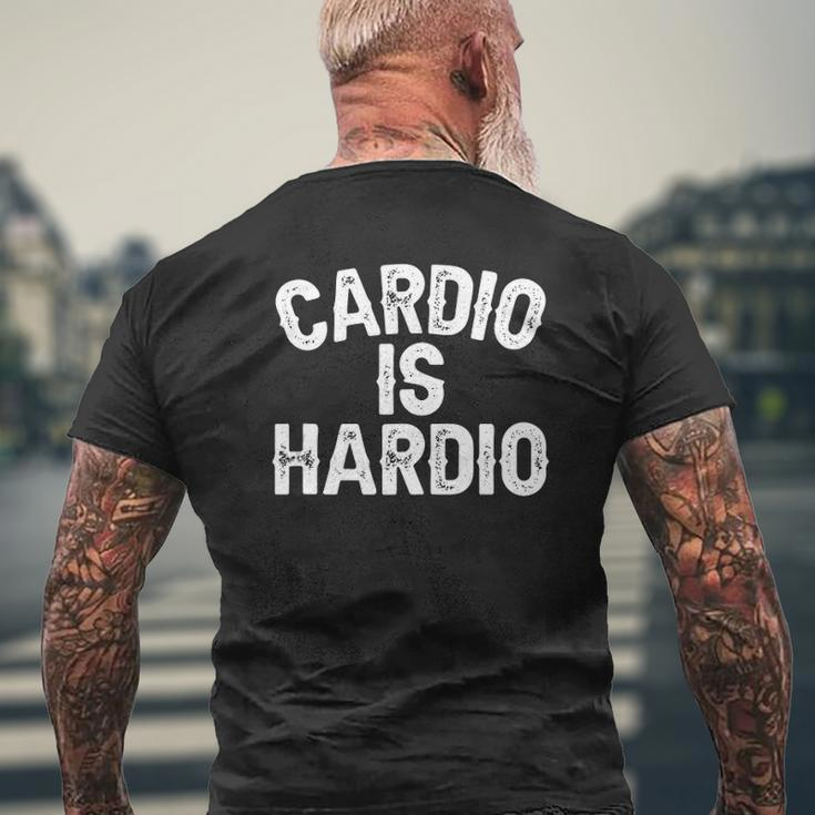 Cardio Is Hardio Mens Back Print T-shirt Gifts for Old Men