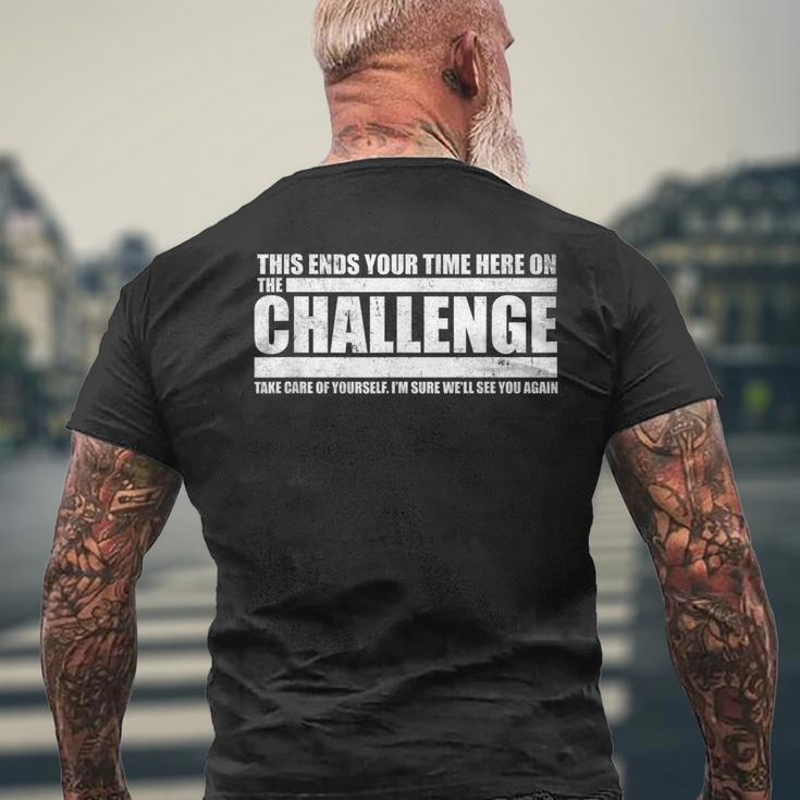 The Take Care Of Yourself Challenge Quote Distressed Men's T-shirt Back Print Gifts for Old Men