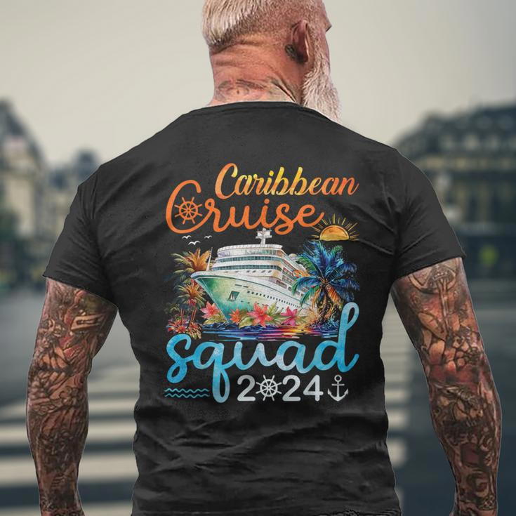 Caribbean Cruise Squad 2024 Family Matching Group Vacation Men's T-shirt Back Print Gifts for Old Men
