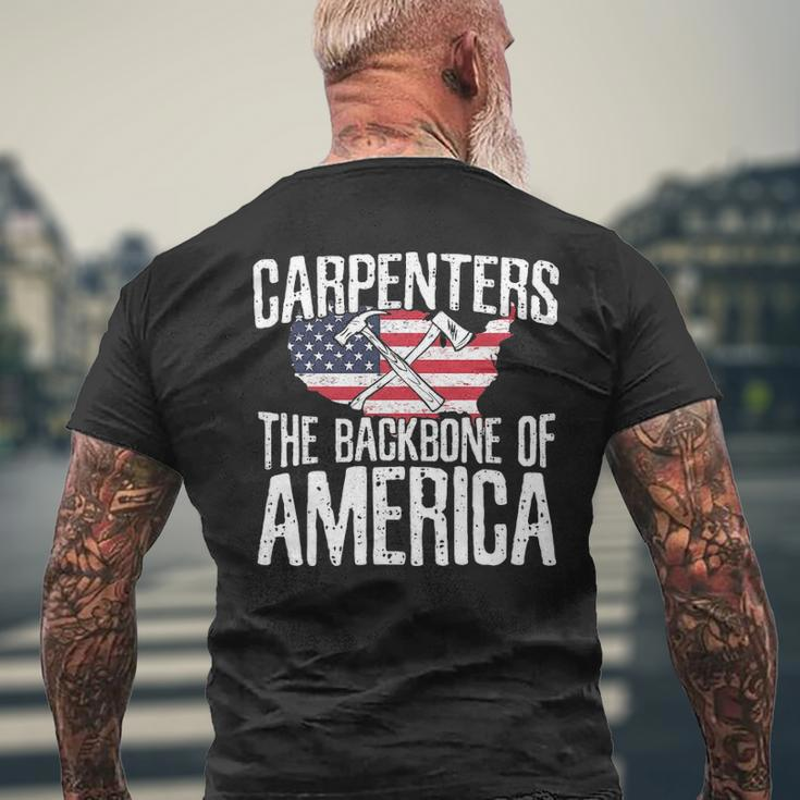 Carpenter Backbone Of America Flag Vintage Men's T-shirt Back Print Gifts for Old Men