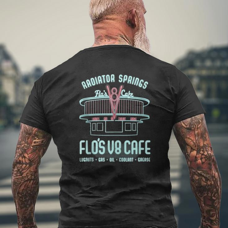 Cars Flo's V8 Cafe Poster Mens Back Print T-shirt Gifts for Old Men