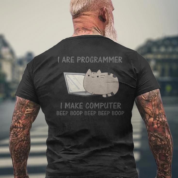 Cat Computer Kitten Computer Scientist T-Shirt mit Rückendruck Geschenke für alte Männer