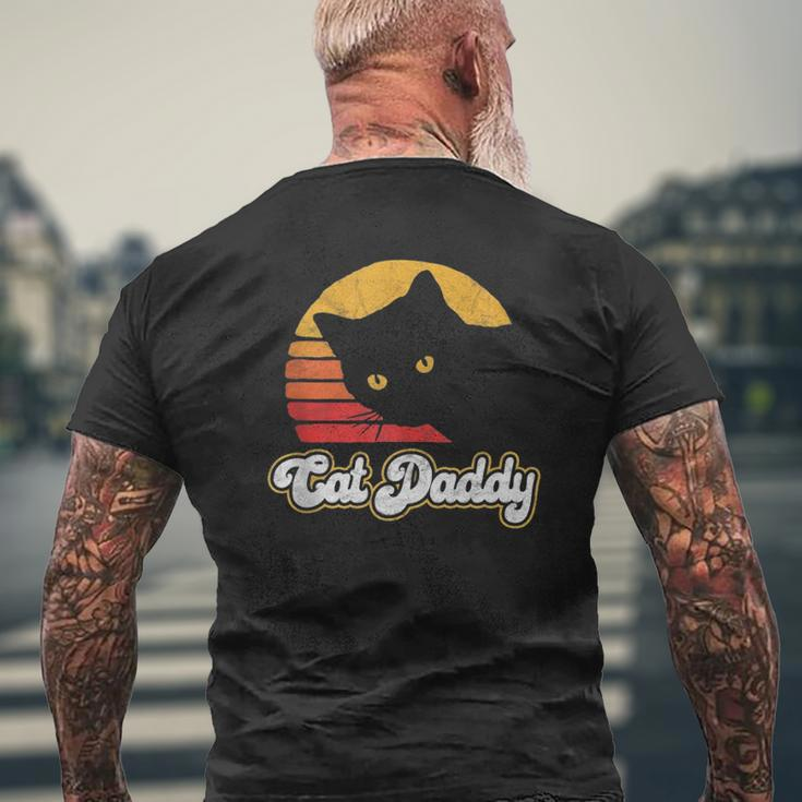 Cat Daddy Vintage Eighties Style Cat Retro Distressed Mens Back Print T-shirt Gifts for Old Men