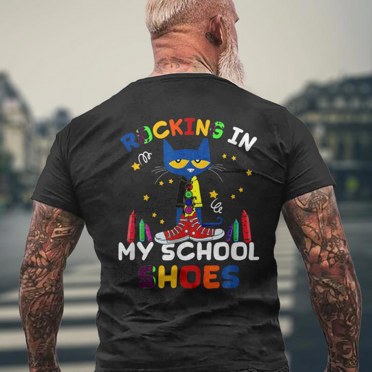 Cat-Rocking I N My-School-Shoes-Back To-School-Cat-Lover Men's T-shirt Back Print Gifts for Old Men