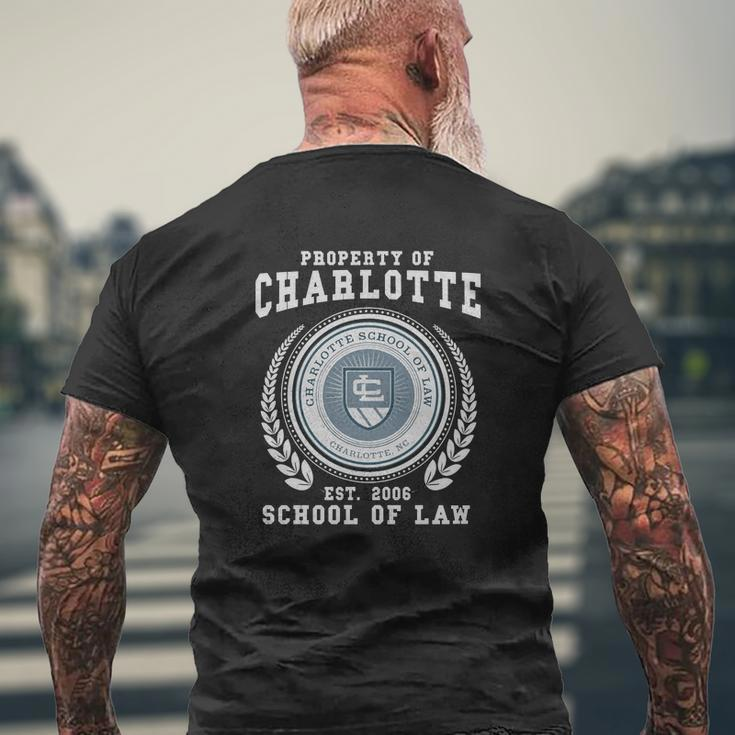 Charlotte School Of Law Mens Back Print T-shirt Gifts for Old Men