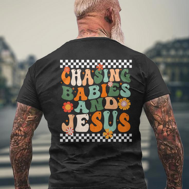 Chasing Babies And Jesus Men's T-shirt Back Print Gifts for Old Men