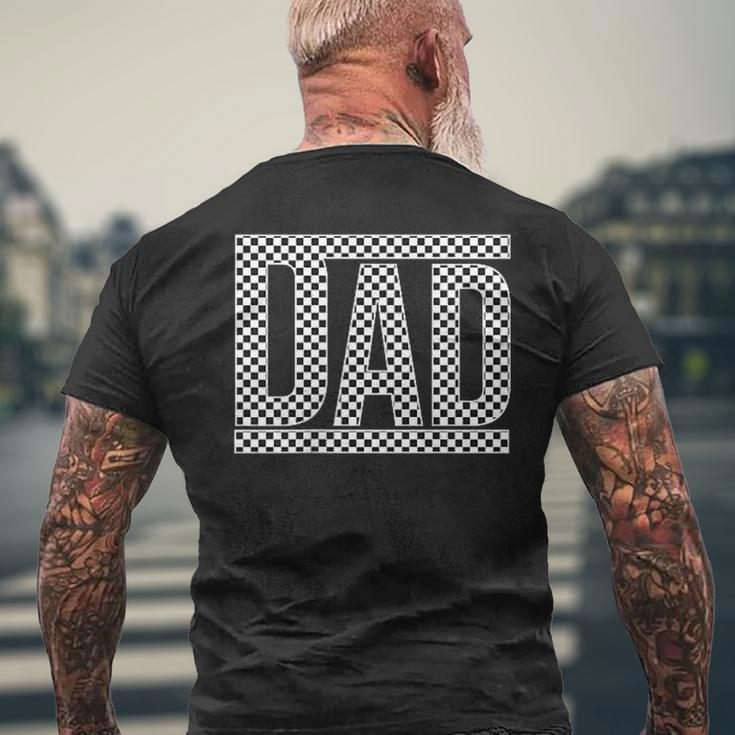 Checkered Racing Birthday Party Matching Family Race Car Dad Men's T-shirt Back Print Gifts for Old Men