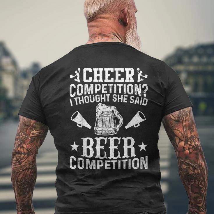 Cheer Dad Cheerleader Beer Competition Cheer Squad Papa Men's T-shirt Back Print Gifts for Old Men
