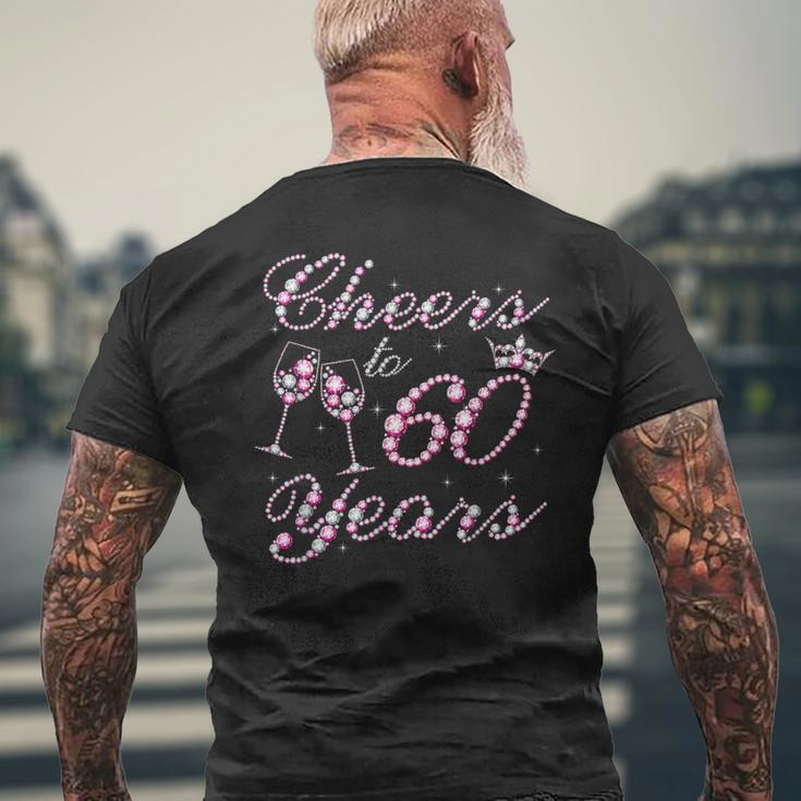 Cheers To 60 Years 1962 60Th Birthday Queen Pink Diamond Men's T-shirt Back Print Gifts for Old Men