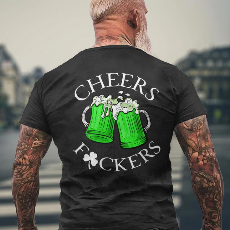 Cheers FCkers St Patrick's Day Lucky Men's T-shirt Back Print Gifts for Old Men