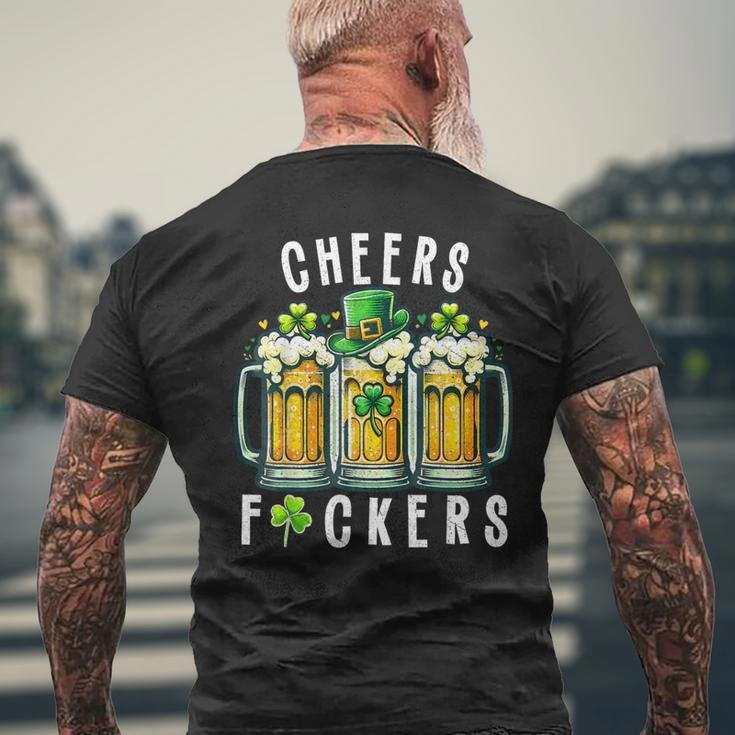 Cheers Fuckers St Patrick's Day Beer Drinking Men's T-shirt Back Print Gifts for Old Men