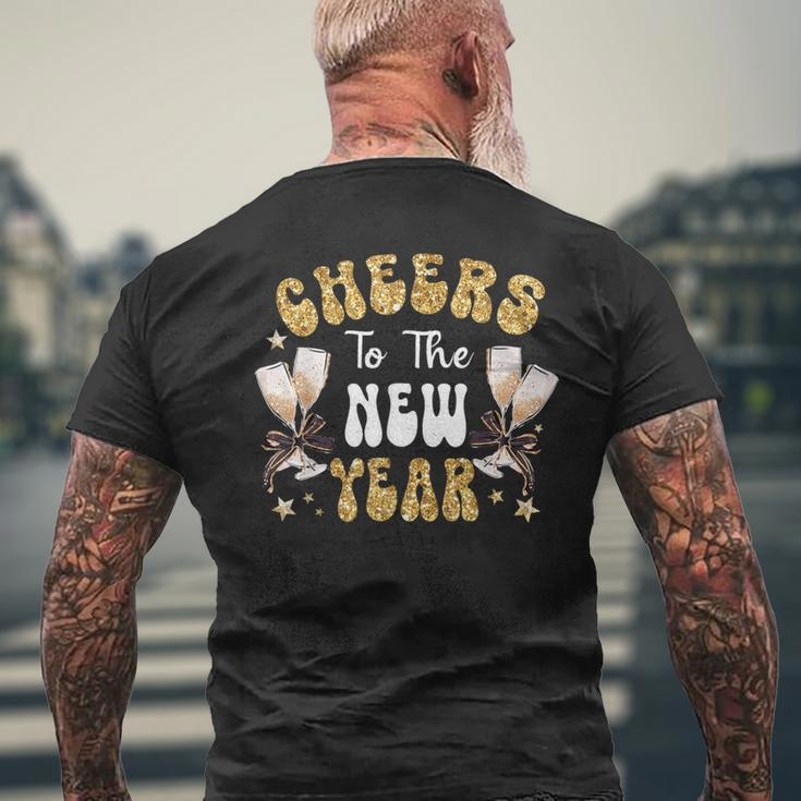 Cheers To The New Year 2024 Champagne Happy New Year 2024 Men's T-shirt Back Print Gifts for Old Men