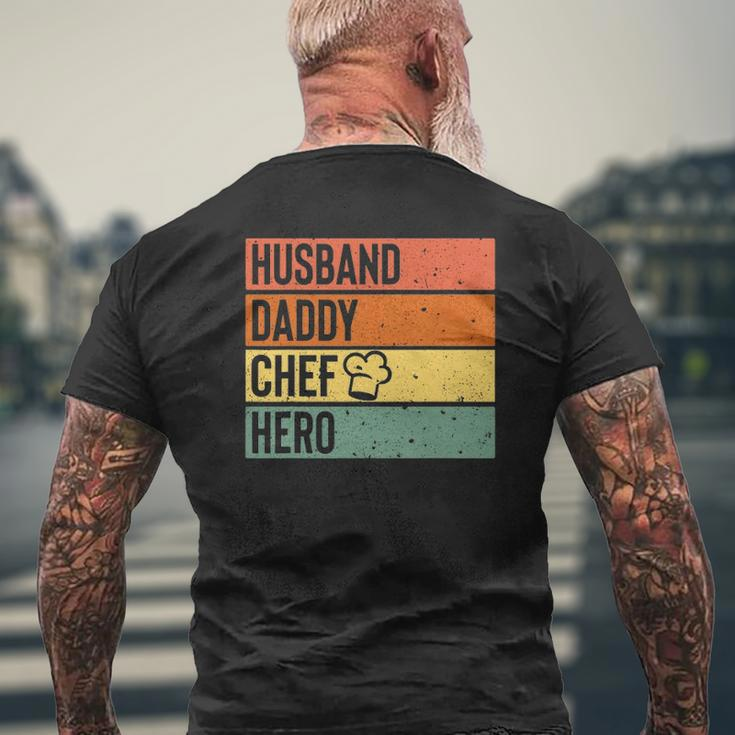 Chef Cook Dad Husband Daddy Hero Father's Day Tee Mens Back Print T-shirt Gifts for Old Men