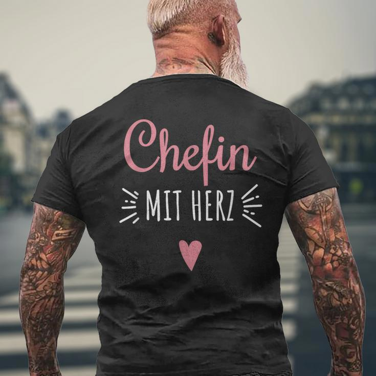 Chefin Mit Herz Beste Chefin Boss T-Shirt mit Rückendruck Geschenke für alte Männer