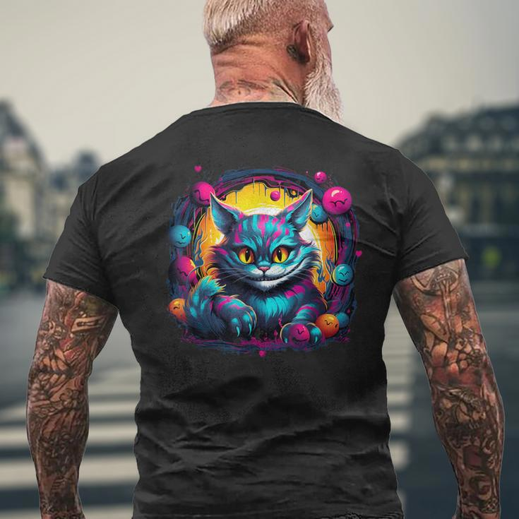 Cheshire Cat Alice In Wonderland Cool Graphic T-Shirt mit Rückendruck Geschenke für alte Männer