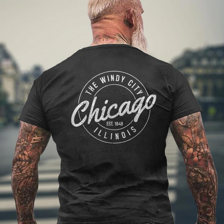 Chicago Est 1848 Illinois The Windy City Souvenir Men's T-shirt Back Print Gifts for Old Men