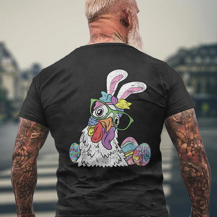 Chicken Egg Hunting Easter Bunny Ears Farm Animal Spring Men's T-shirt Back Print Gifts for Old Men