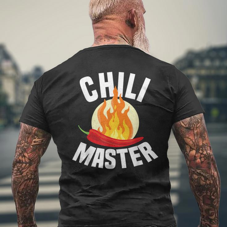 Chili Master Chilli Scharf Essen Geschenk Scoville Pepperoni T-Shirt mit Rückendruck Geschenke für alte Männer