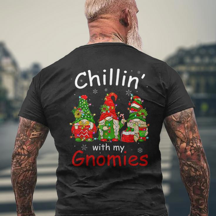 Chillin With My Gnomies Gnome Christmas Pamajas Family Mens Back Print T-shirt Gifts for Old Men