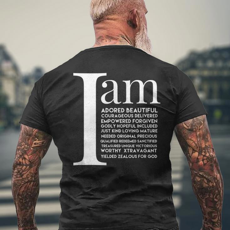 Christian Affirmations Identity In Christ Follower Believer Men's T-shirt Back Print Gifts for Old Men